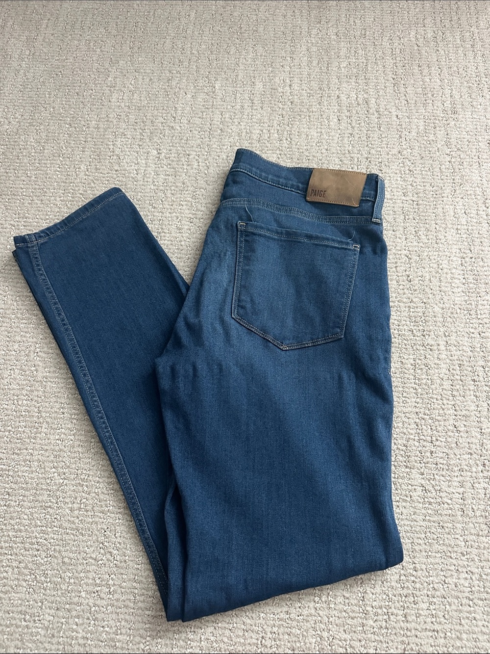 Paige Men's Lennox Slim Straight Jeans in Mid Blue Wash